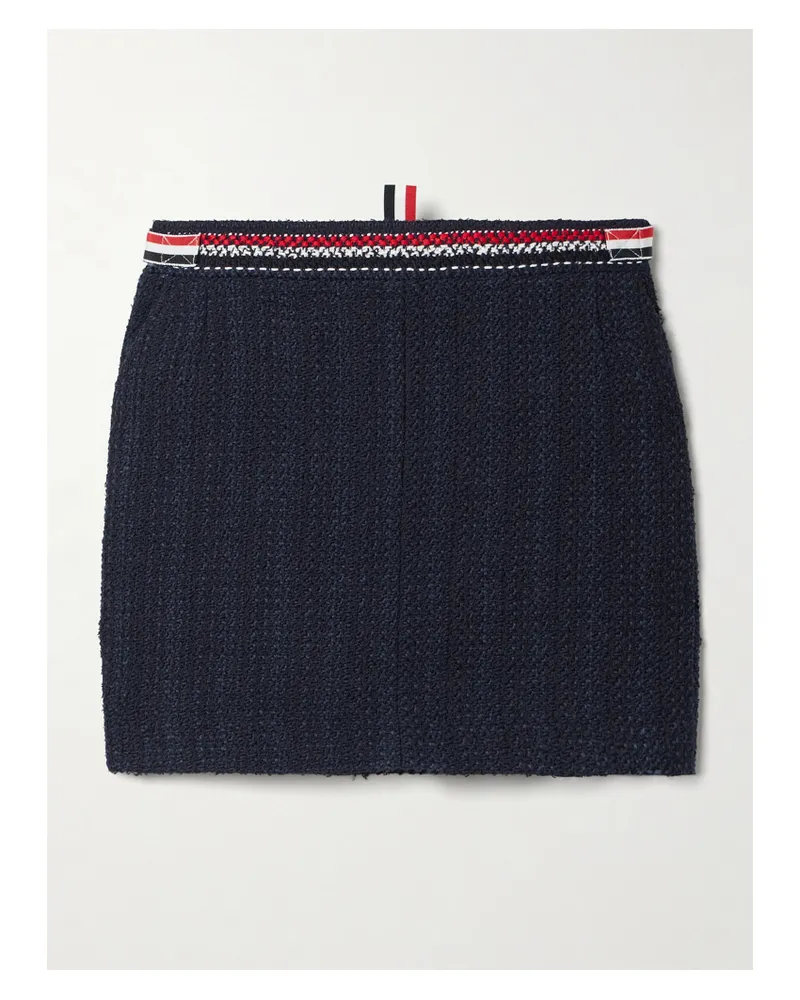Thom Browne Minirock Aus Tweed Aus Einer Baumwollmischung Mit Streifen - Blau Blau