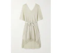 Donnola Kaftan Aus Metallic-lochstrick - Elfenbein