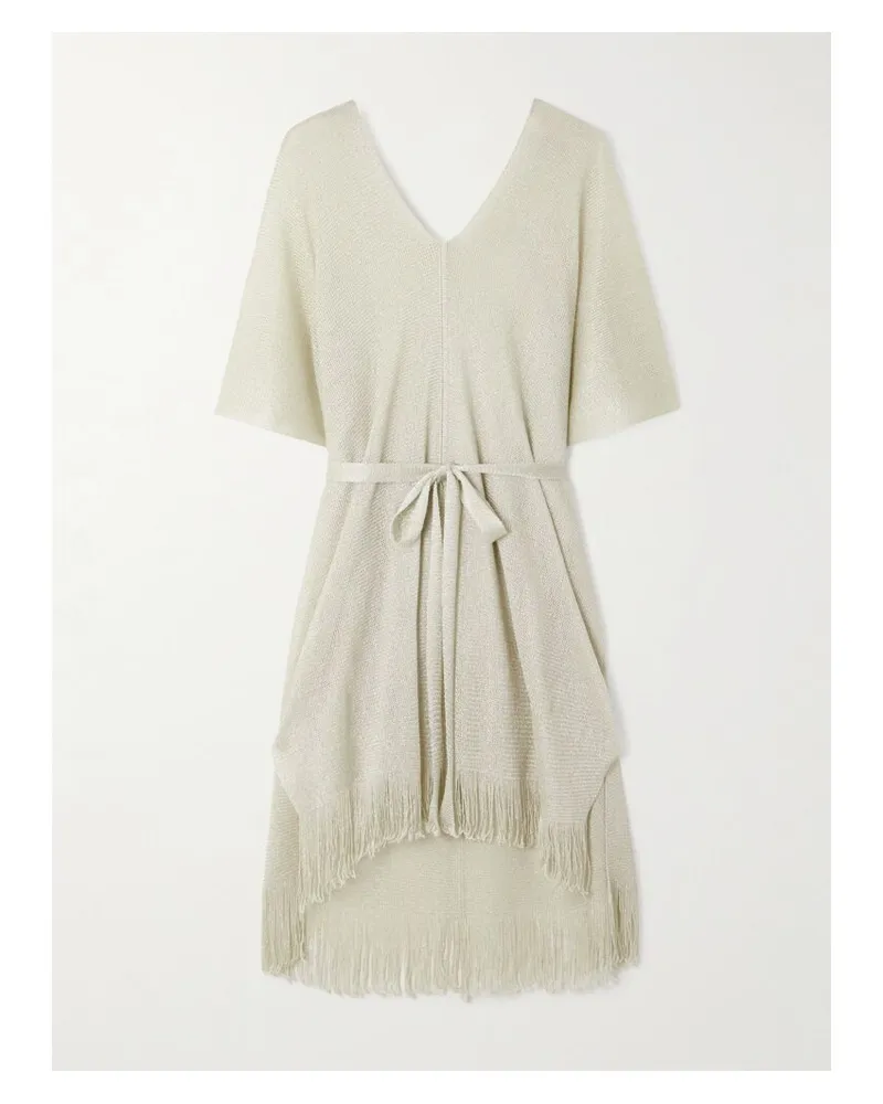 Max Mara Donnola Kaftan Aus Metallic-lochstrick - Elfenbein Elfenbein