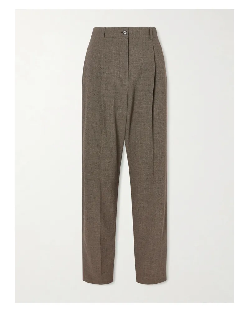 The Row Wool Wide-leg Pants - Green Green
