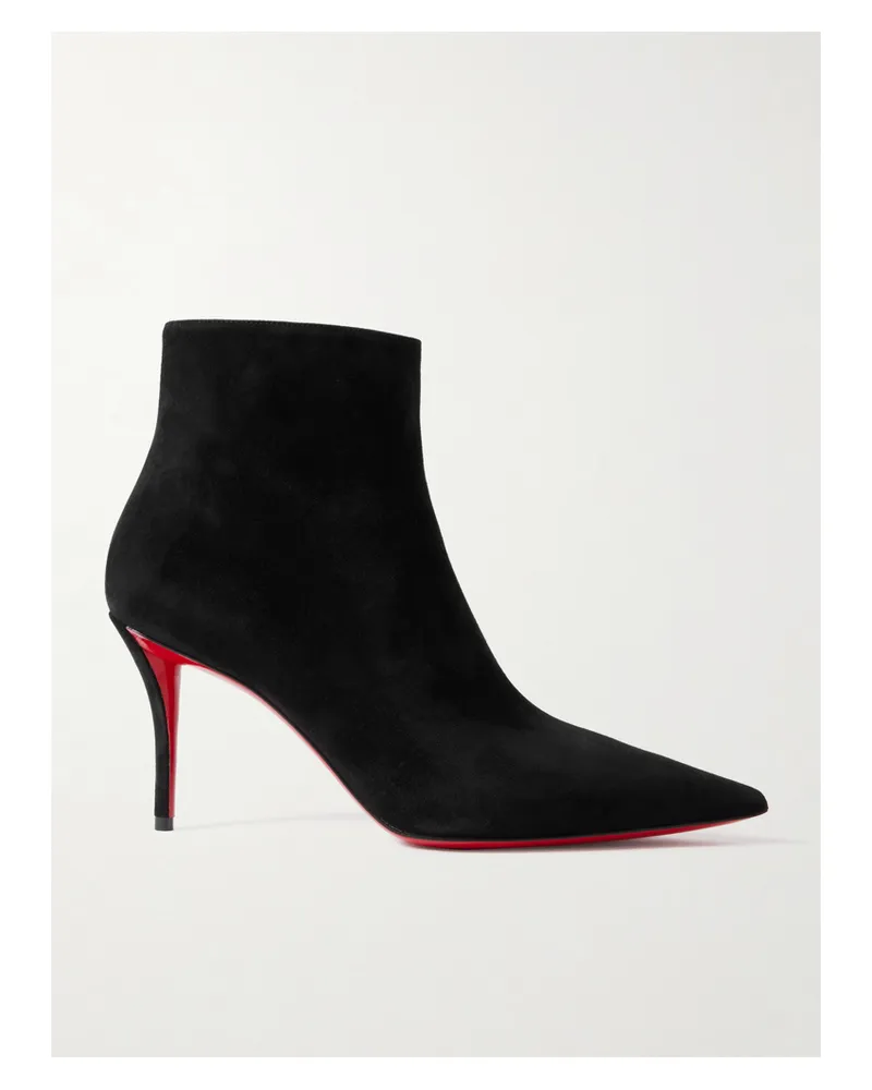 Christian Louboutin So Apostropha 80 Suede Ankle Boots - Black Black