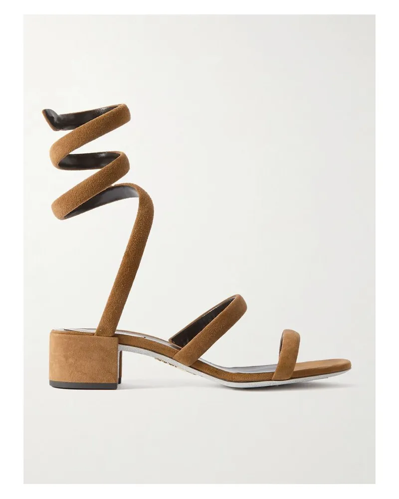 René Caovilla Cleo Sandalen Aus Veloursleder - Braun Braun