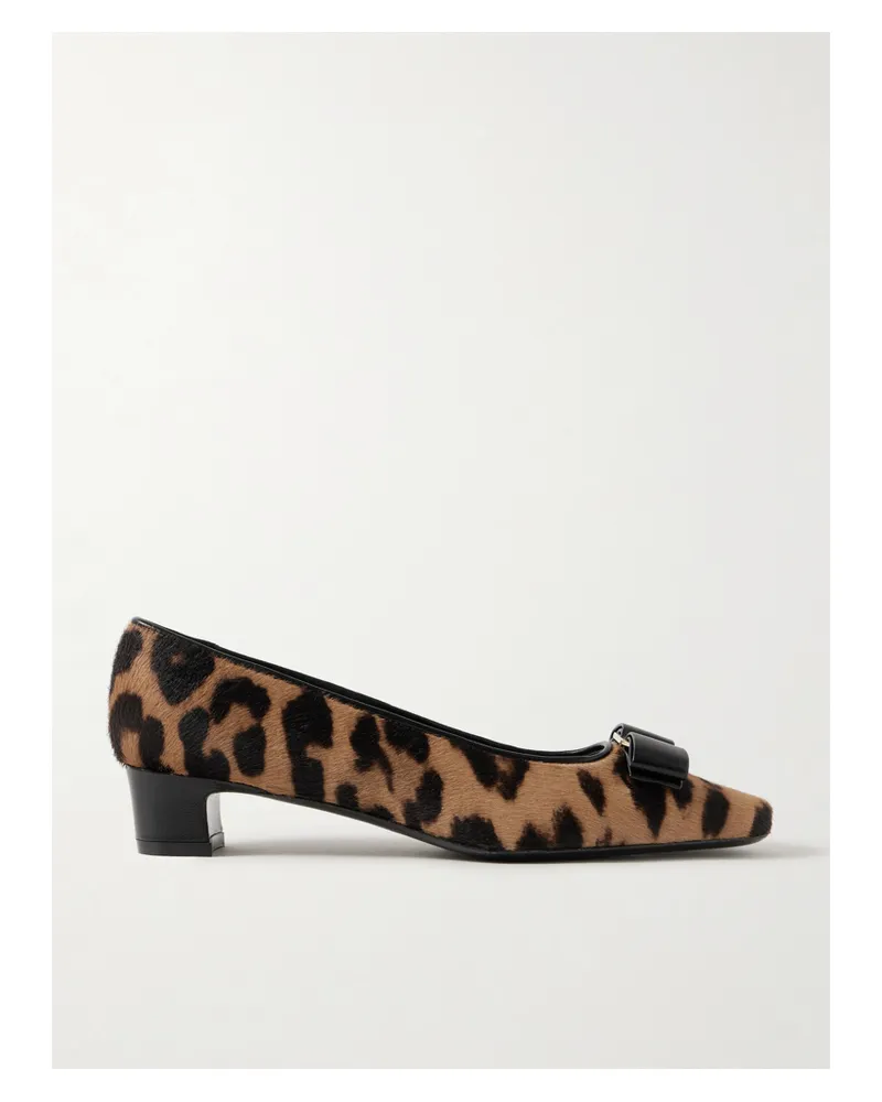 Ferragamo Rirri Pumps Aus Kalbshaar Mit Leopardenprint Und Lederbesätzen - Animal-Print Animal-print
