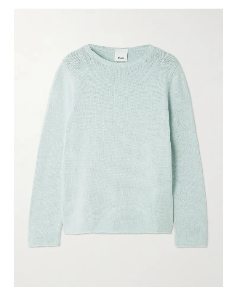 ALLUDE Cotton And Cashmere-blend Sweater - Green Green