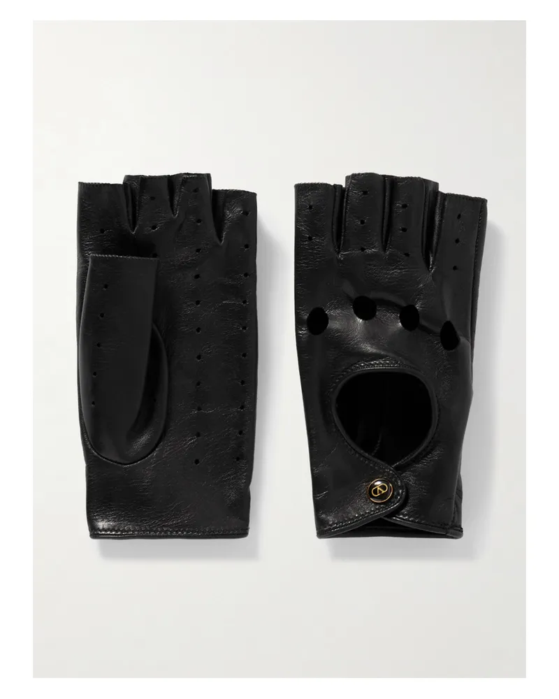 Valentino Garavani Vlogo Fingerlose Handschuhe Aus Leder - Schwarz Schwarz