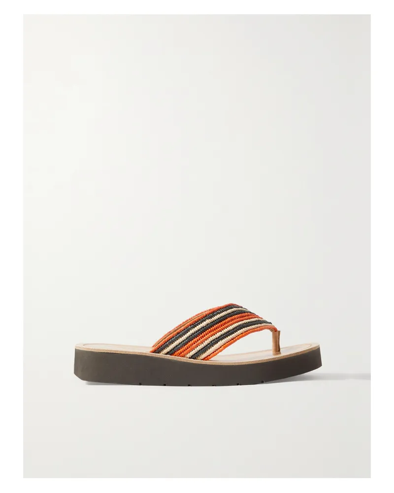 Gabriela Hearst Clemence Zehensandalen Aus Raffiabast Mit Plateau Und Streifen - Neutral Neutral