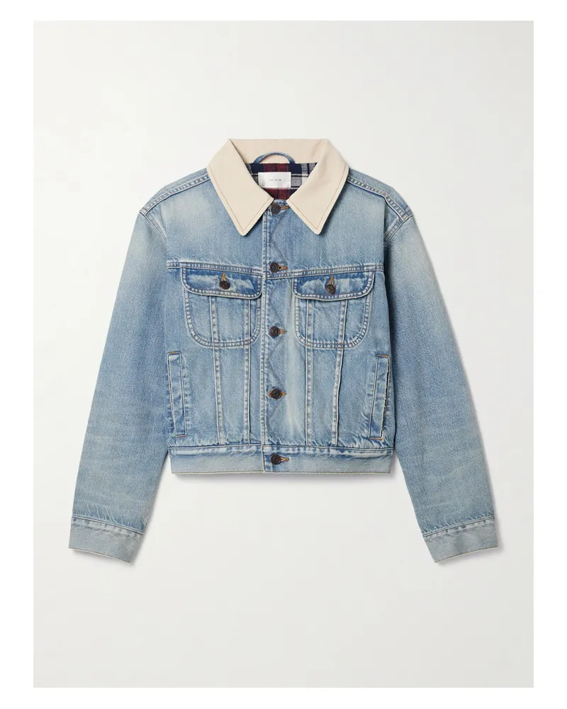 The Row Joras Twill-trimmed Denim Jacket - Blue Blue
