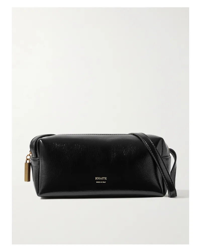 KHAITE Kye Glossed-leather Shoulder Bag - Black Black