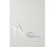 Lori Slingback-pumps Aus Pvc Und Geflochtenem Leder - Weiß