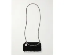 Falabella Sequin-embellished Satin Shoulder Bag - Black