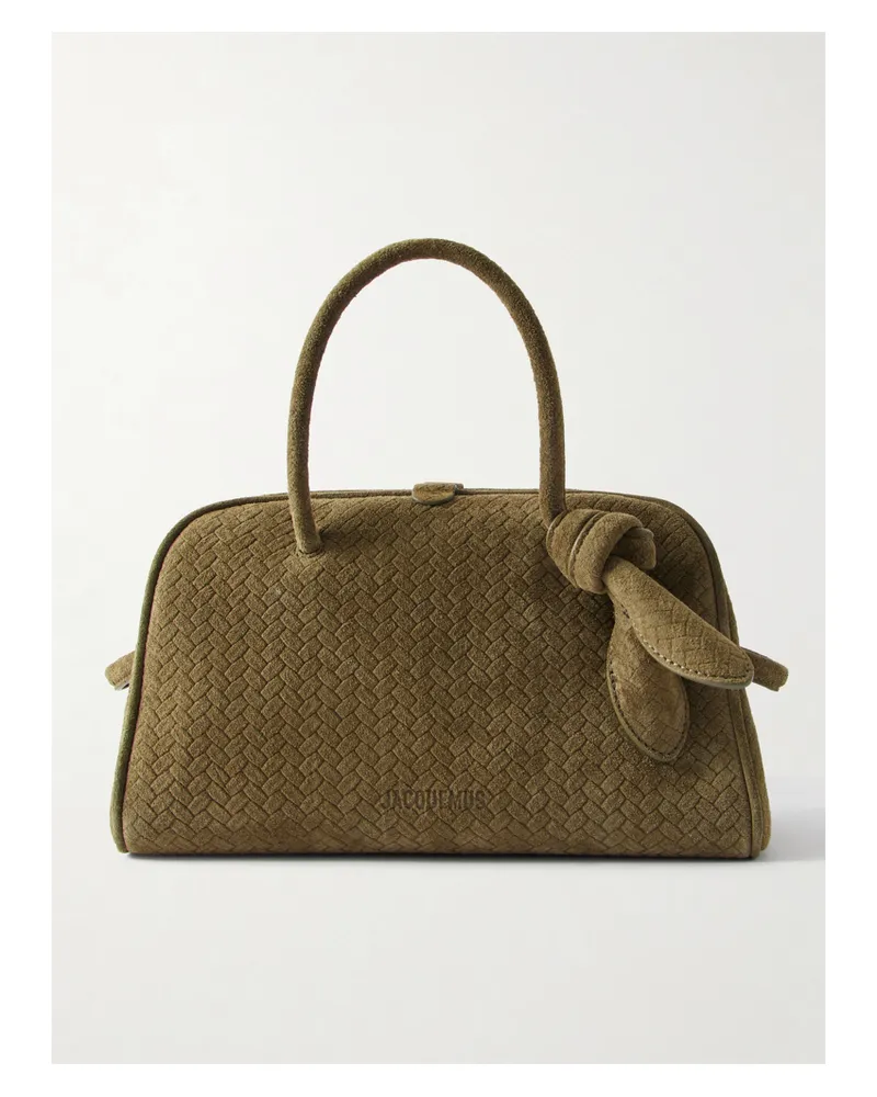 Jacquemus The Turismo Small Textured-suede Tote - Green Green