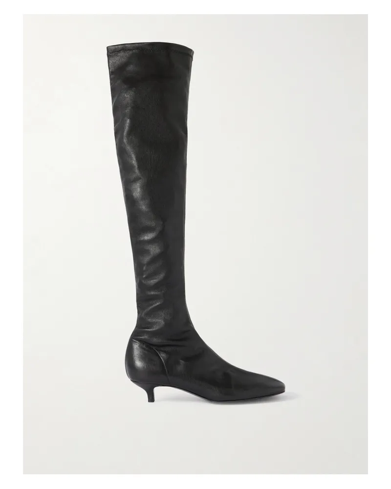Totême Leather Knee Boots - Black Black