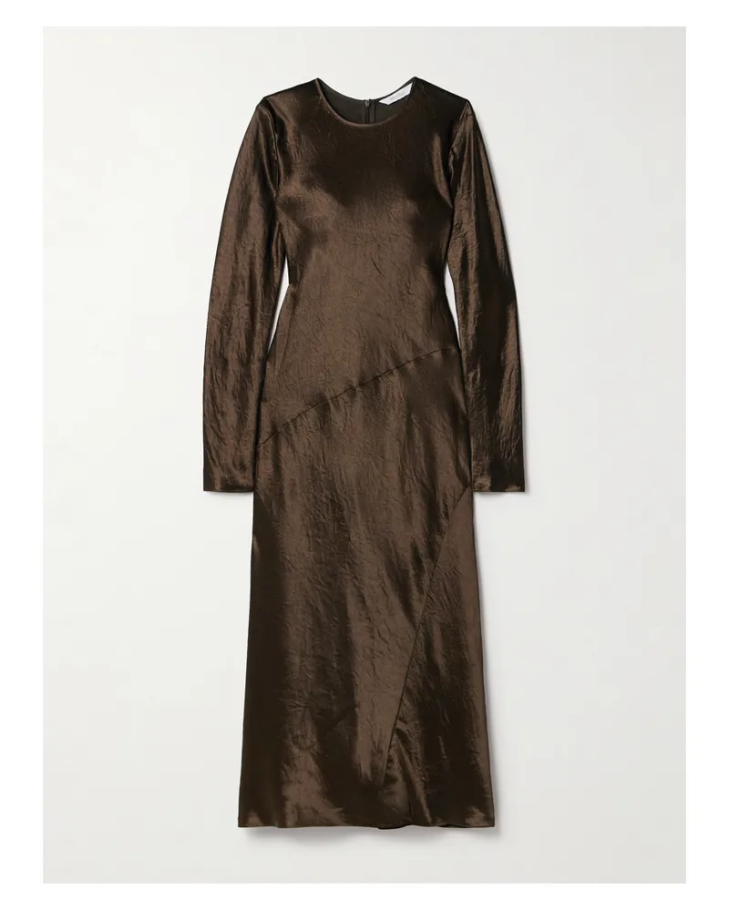 Max Mara Elogio Midikleid Aus Satin In Knitteroptik - Braun Braun