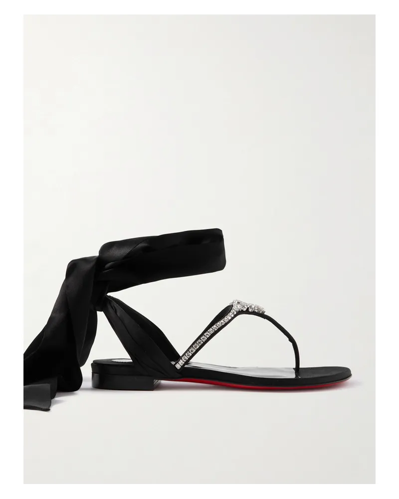 Christian Louboutin Just Queenie Sandalen aus Satin Schwarz