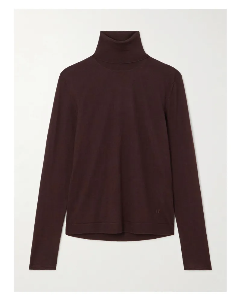 Tom Ford Rollkragenpullover Aus Einer Kaschmir-seidenmischung - Braun Braun