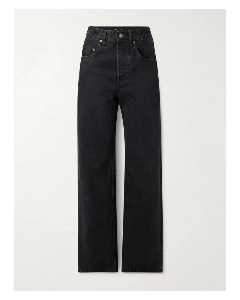 Saint Laurent 90s Baggy Hoch Sitzende Jeans Mit Weitem Bein - Schwarz Schwarz