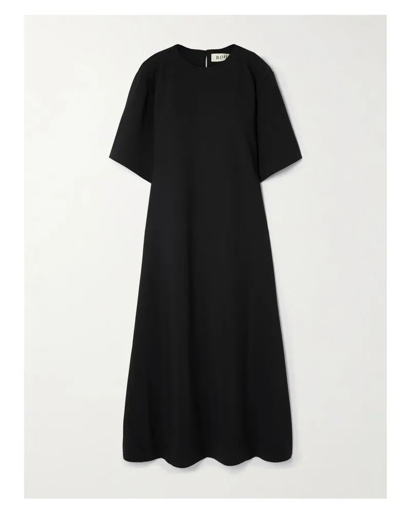 Róhe Maxikleid Aus Recyceltem Stretch-scuba - Schwarz Schwarz