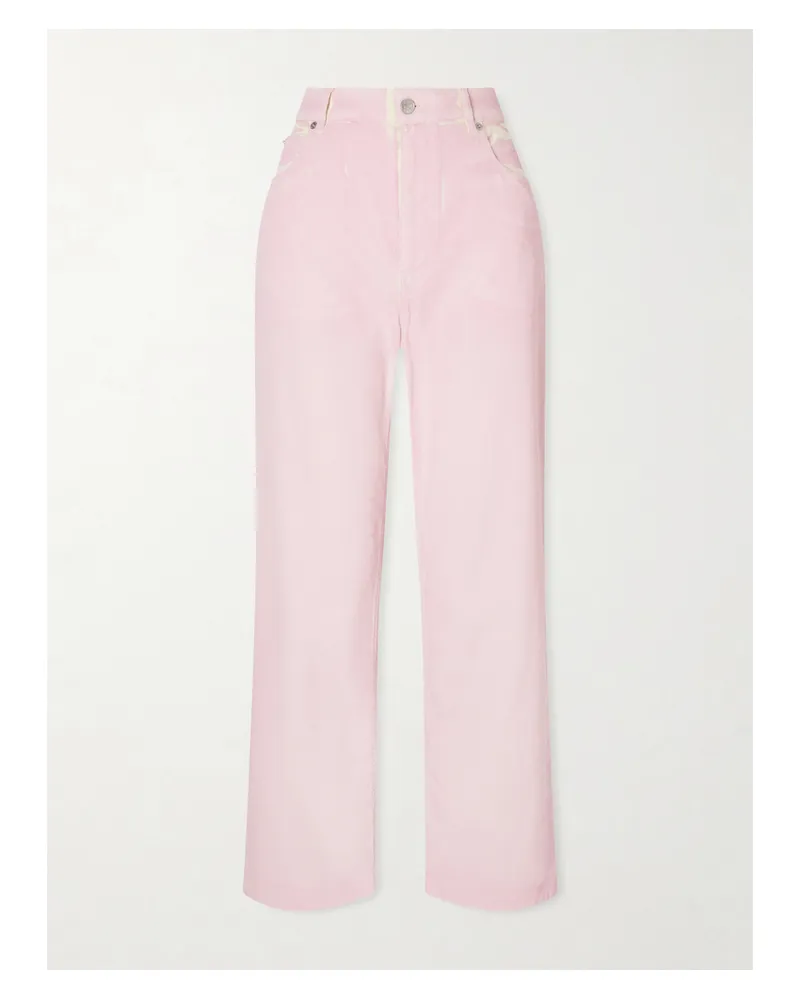 Marni Hoch Sitzende Jeans Mit Weitem Bein Und Distressed-details - Pink Pink