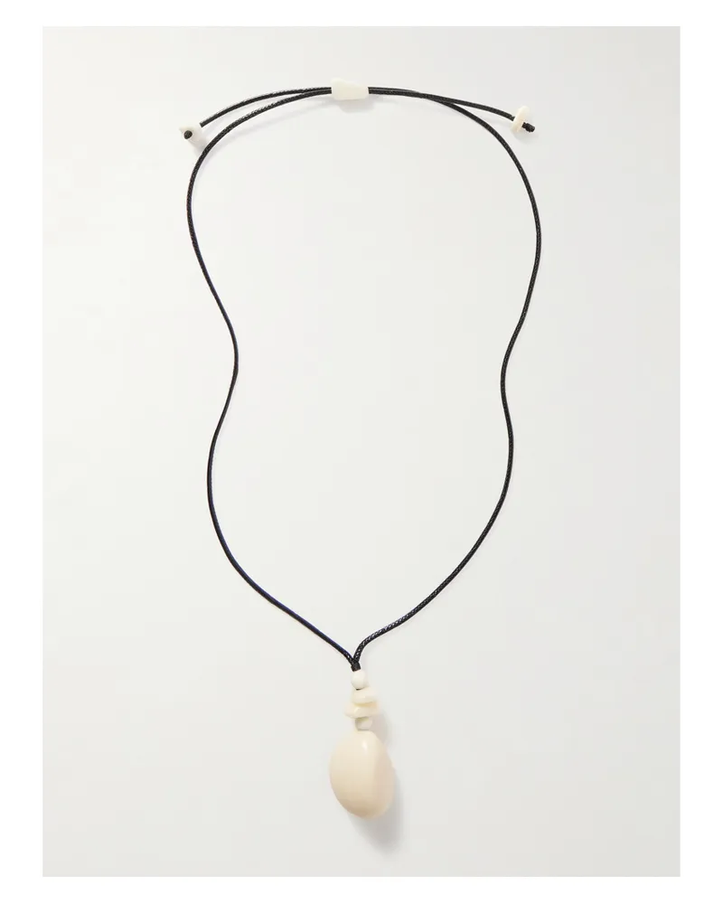 Hunting Season The Pendant Kette Aus Leder Mit Taguanüssen - Elfenbein Elfenbein