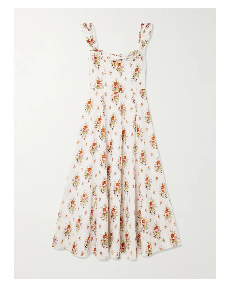 DÔEN Clea Ruffled Floral-print Organic Cotton Midi Dress - Multi Multi