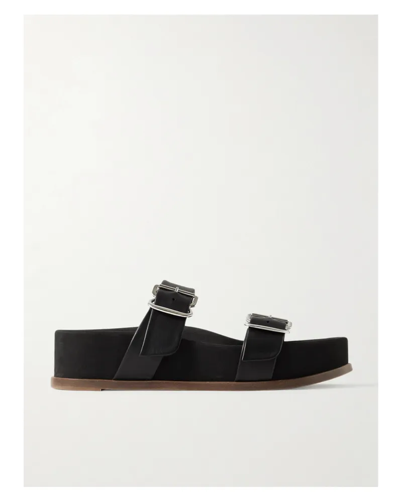 Gabriela Hearst Wren Pantoletten Aus Leder Mit Plateau - Schwarz Schwarz