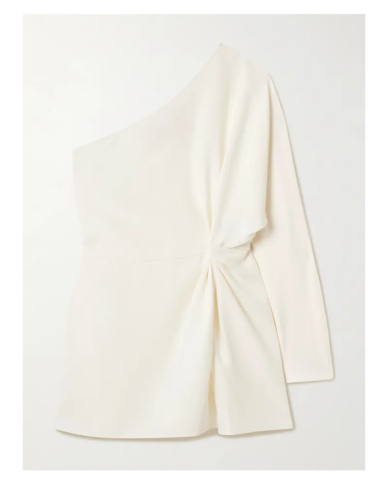 Valentino Garavani Asymmetric One-shoulder Silk-cady Mini Top - Neutrals Neutrals