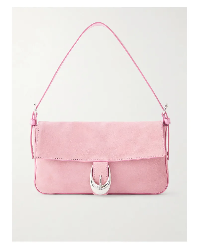 STAUD Harlow Suede Shoulder Bag - Pink Pink