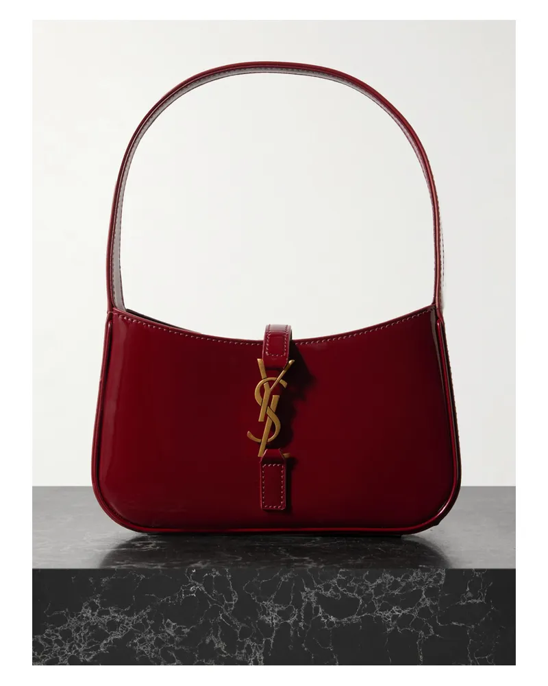 Saint Laurent Le 5 À 7 Mini Patent-leather Shoulder Bag - Red Red