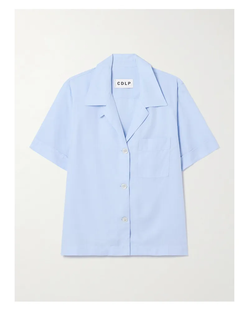 CDLP Pyjama-hemd Aus Lyocell - Blau Blau