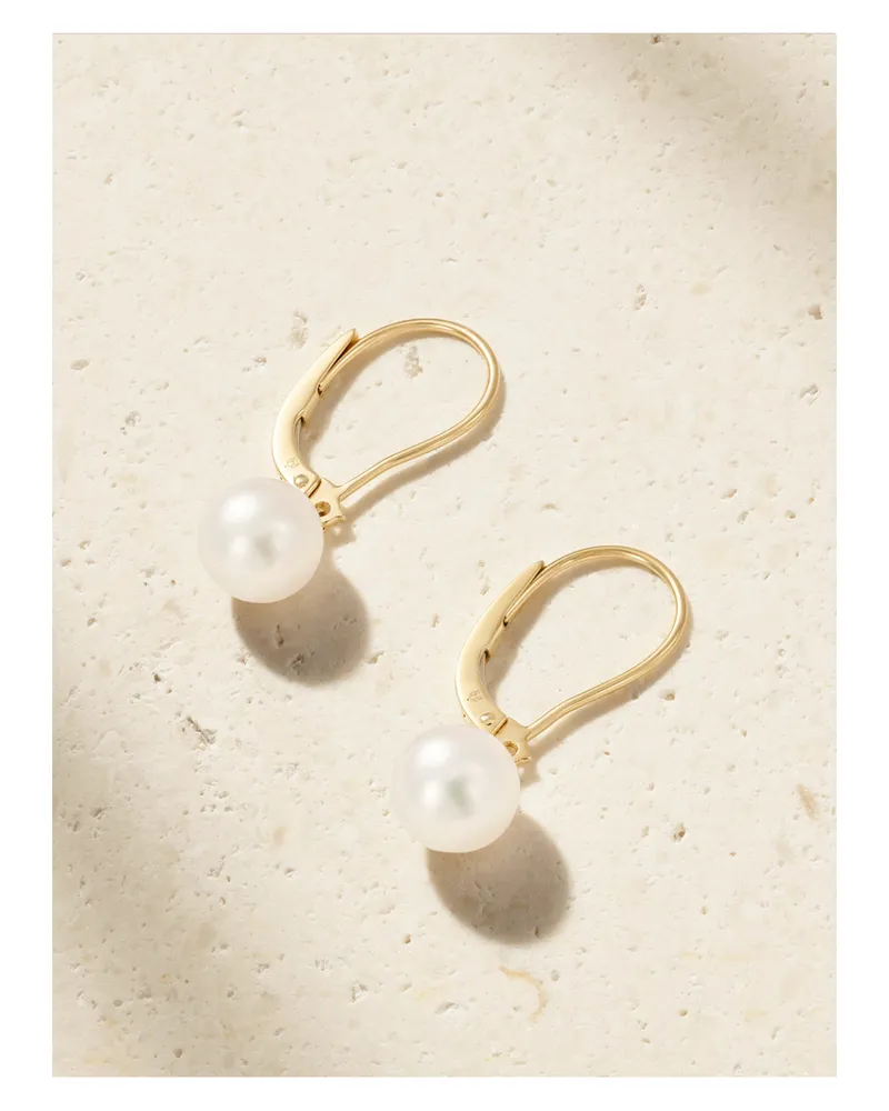 Mikimoto Ohrringe Aus 18 Karat Gold Mit Perlen Gold