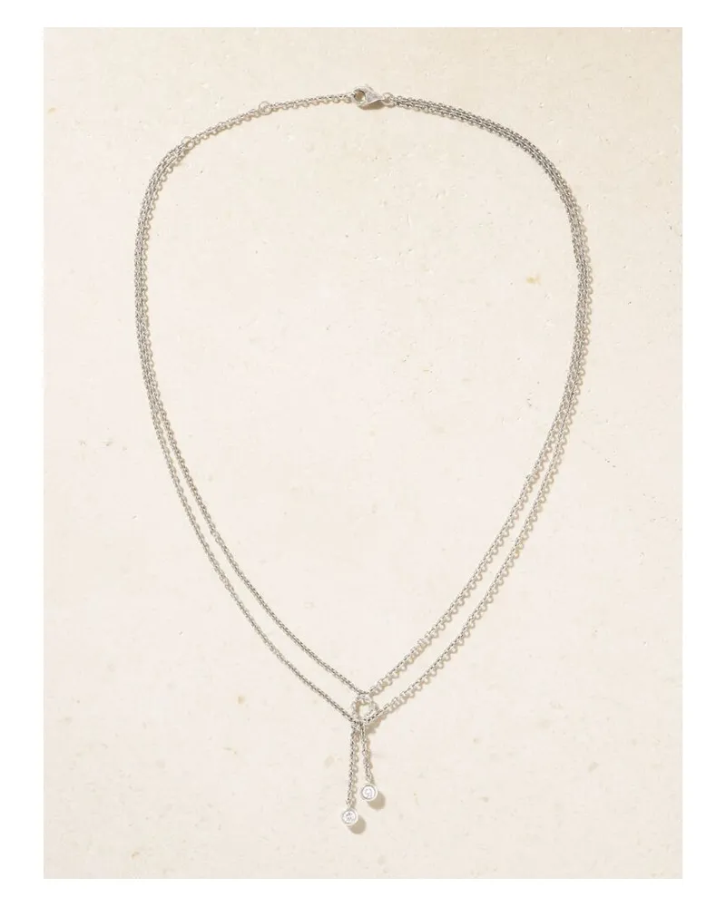 Yvonne Léon Double Noeud Kette Aus 18 Karat Weißgold Mit Diamanten Gold