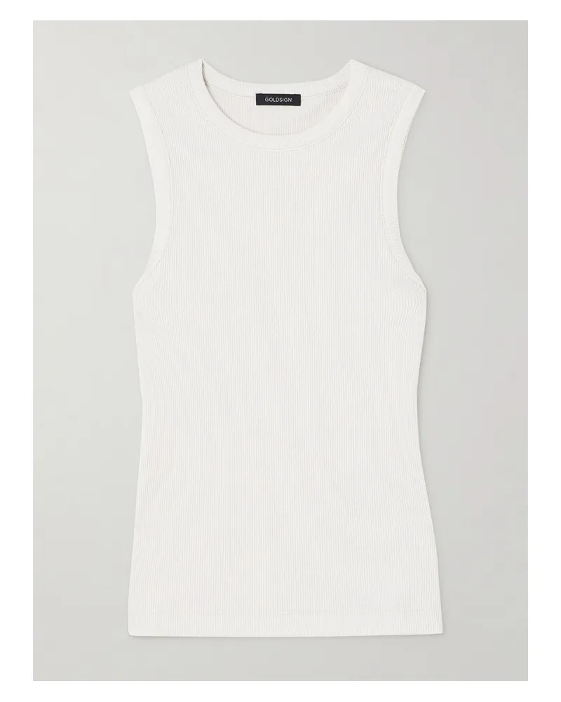 Goldsign  Tanktop Aus Geripptem Stretch-jersey - Wollweiß Wollweiß