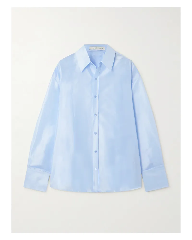 Carven Oversized-hemd Aus Organza - Blau Blau