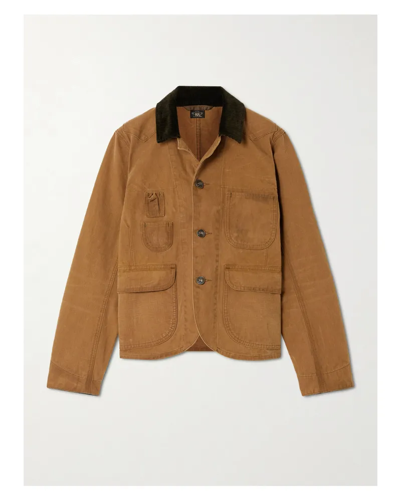 RRL Caitlyn Jacke Aus Baumwoll-canvas Mit Cordbesatz - Braun Braun