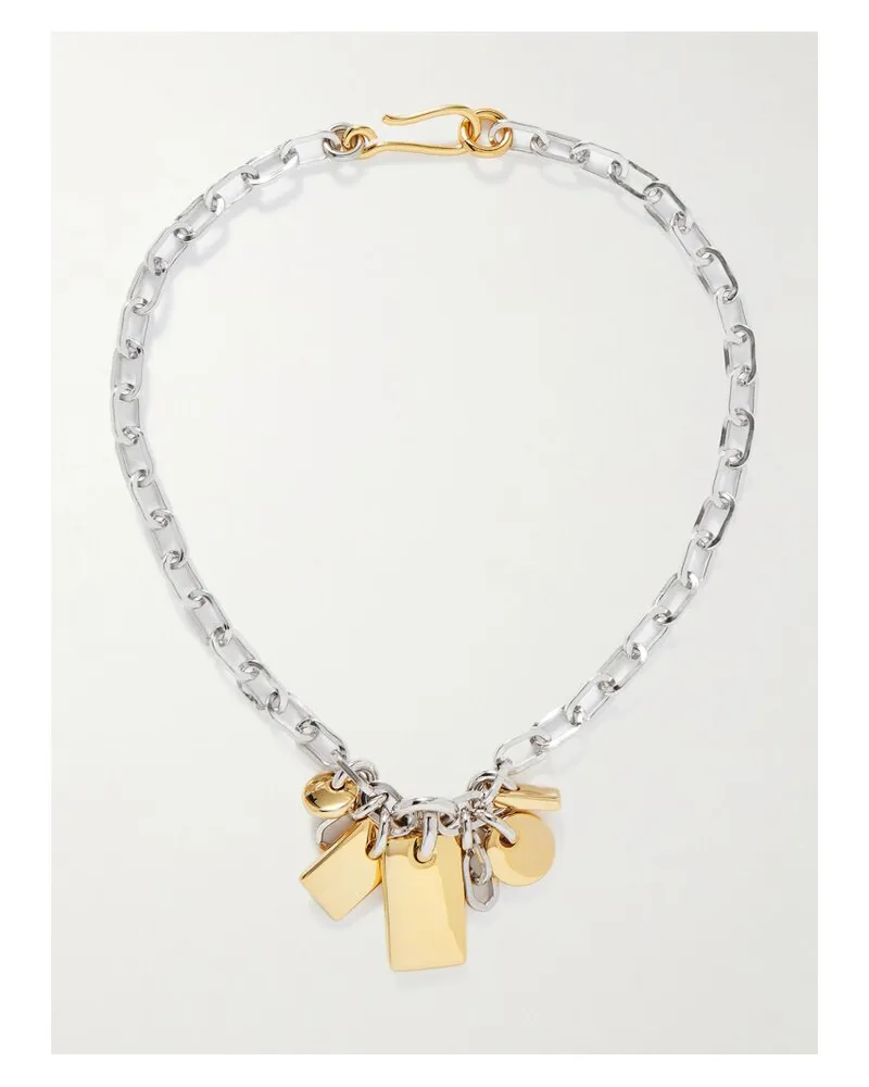 Laura Lombardi Diario Rhodinierte Kette Mit Vergoldeten Details Gold