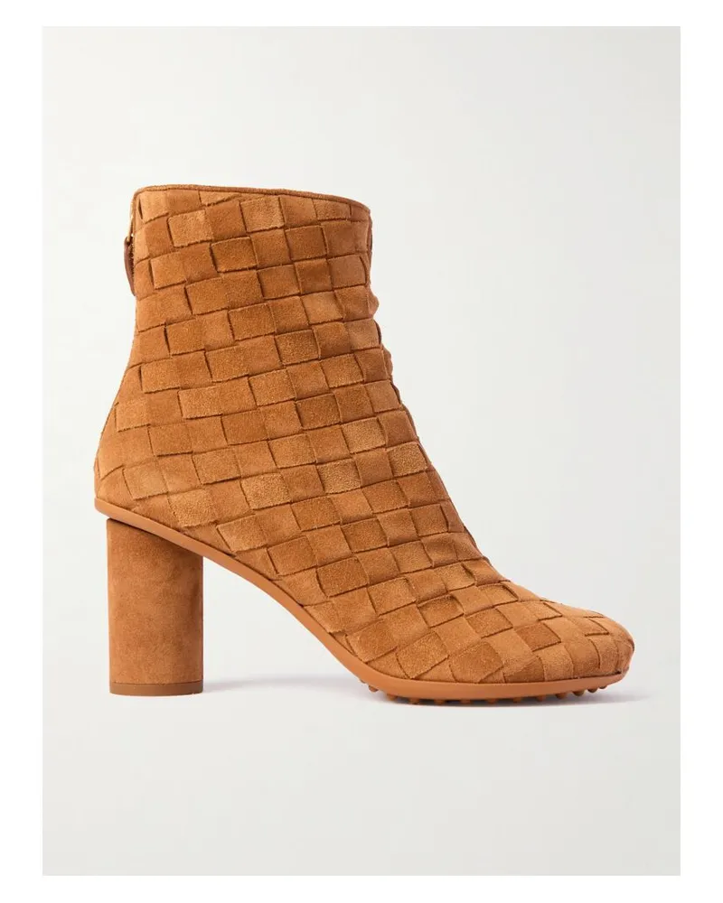 Bottega Veneta Atomic Ankle Boots Aus Intrecciato-leder - Braun Braun