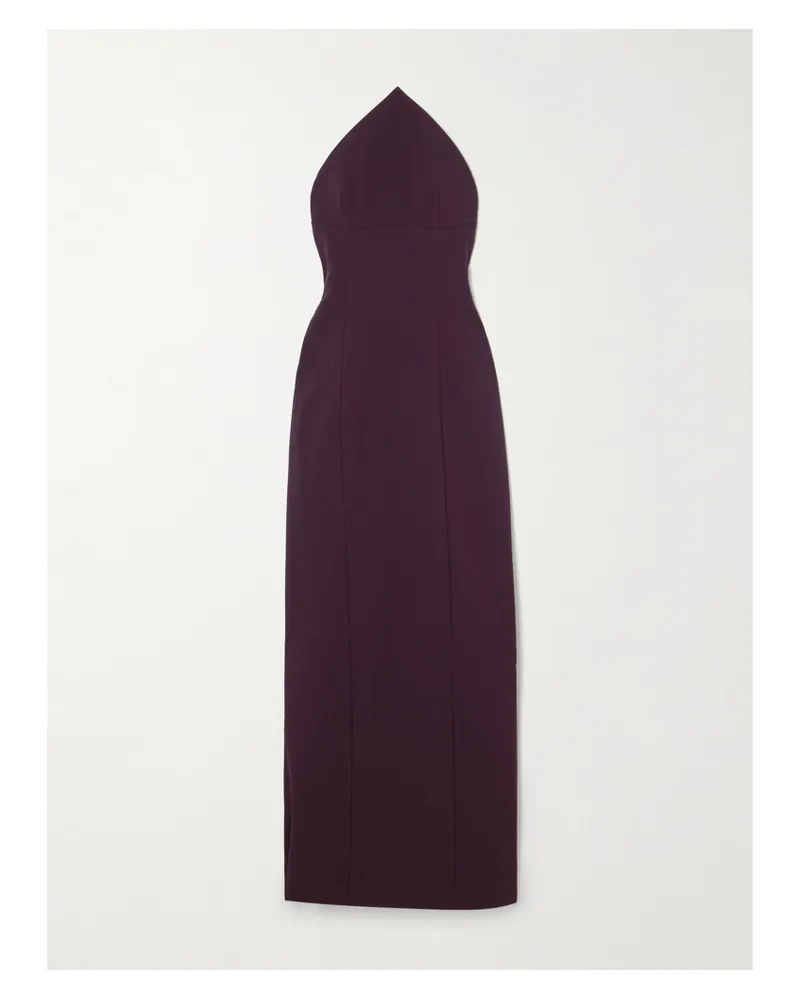 Solace London Senna Strapless Crepe Maxi Dress - Purple Purple