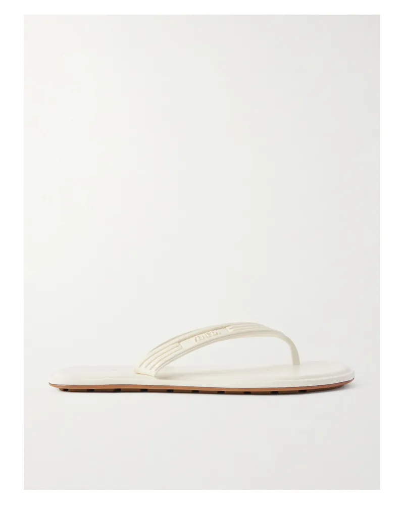 Bottega Veneta Sampieri Flat Thong Rubber Flip Flops - White White