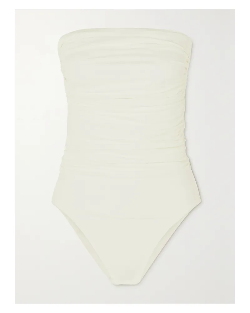 TOVE Fran Trägerloser Body Aus Stretch-crêpe Mit Raffungen - Weiß Weiß