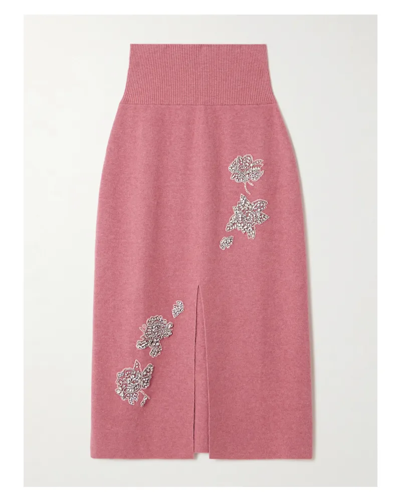 Erdem Midirock Aus Strick Mit Verzierungen - Pink Pink