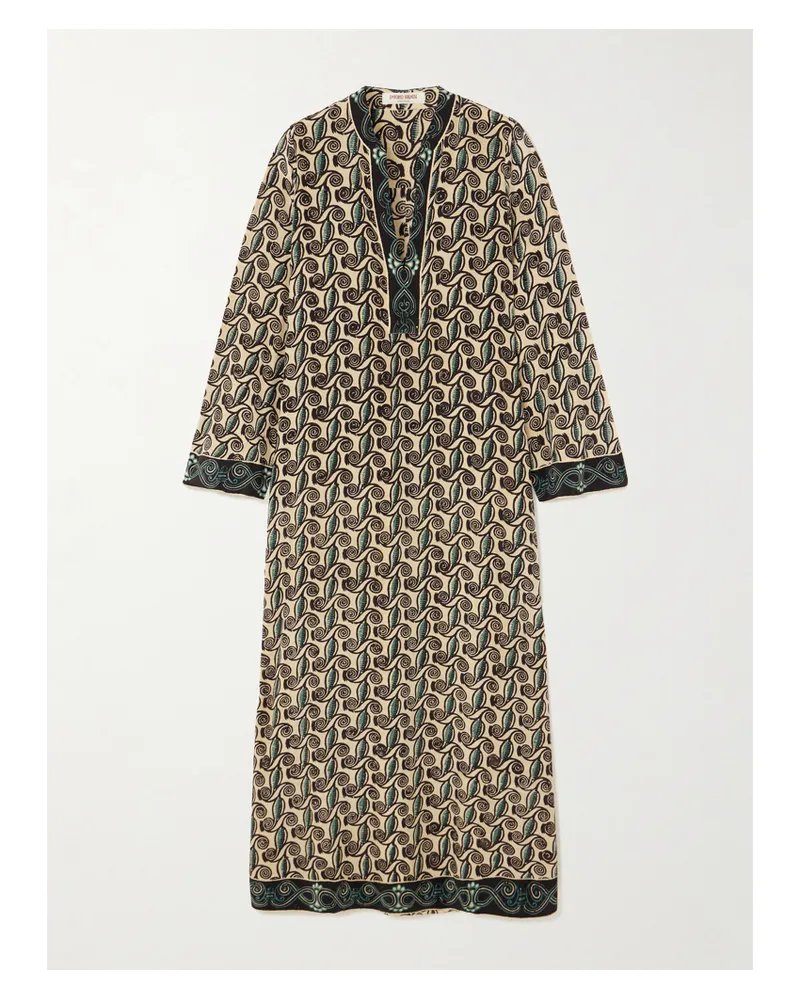 Emporio Sirenuse Jenna Kamares Kaftan Aus Bedrucktem Seiden-voile - Mehrfarbig Mehrfarbig