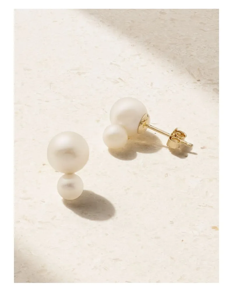 MIZUKI Ohrringe Aus 14 Karat Gold Mit Perlen Gold