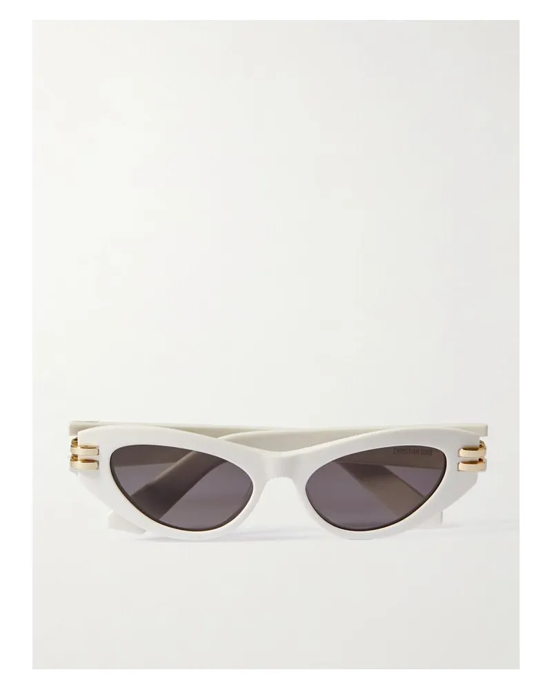 Dior Cdior B1u Sonnenbrille Mit Cat-eye-rahmen Aus Azetat Mit Goldfarbenen Details - Elfenbein Elfenbein