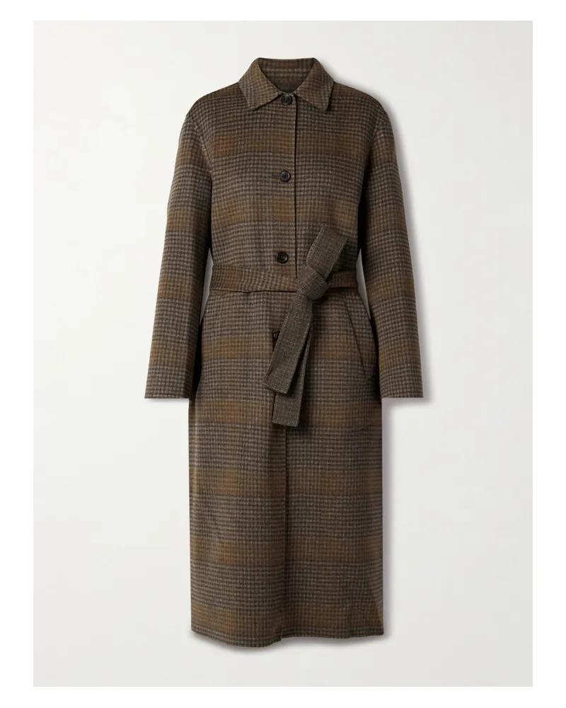 Theory Mantel Aus Einer Karierten Woll-kaschmirmischung Mit Bindegürtel - Mehrfarbig Mehrfarbig