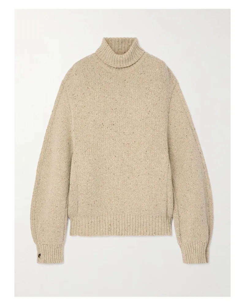 Bottega Veneta Rollkragenpullover Aus Wolle Mit Knöpfen - Neutral Neutral