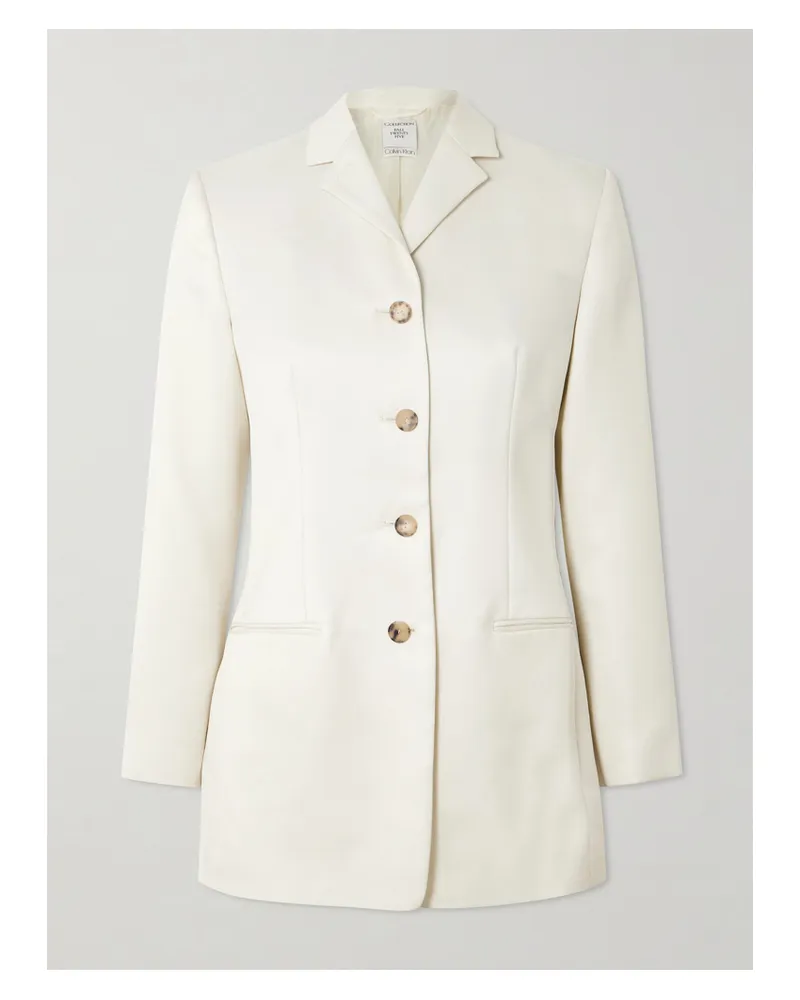 Calvin Klein Adrian Wool And Silk-blend Blazer - Neutrals Neutrals