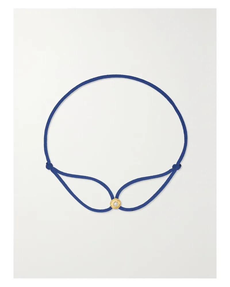 Octavia Elizabeth Net Sustain Parachute Nesting Gem Armband Aus Kordel Mit Detail Aus Recyceltem 18 Karat Gold Und Diamant - Blau Blau