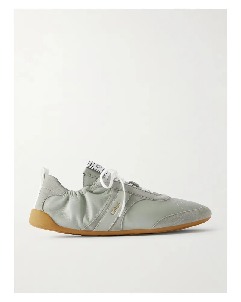 Chloé Kick Sneakers Aus Veloursleder Und Leder - Grün Grün