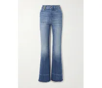 Snake Jeans Mit Geradem Bein, Fransen Und Verzierung - Blau