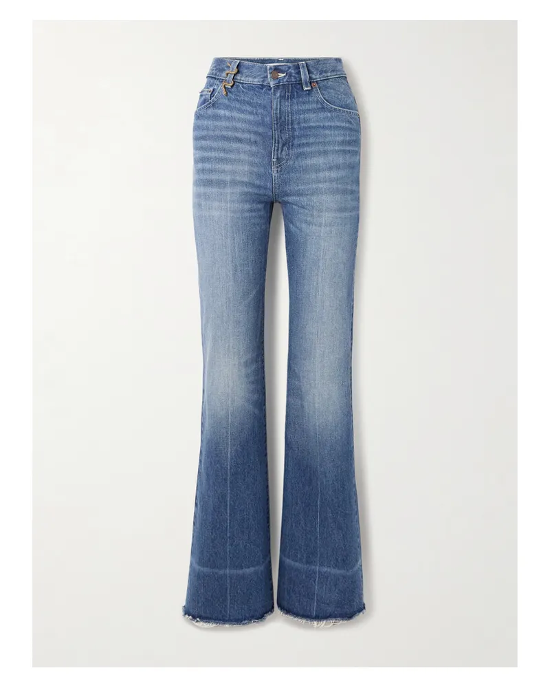 Chloé Snake Jeans Mit Geradem Bein, Fransen Und Verzierung - Blau Blau
